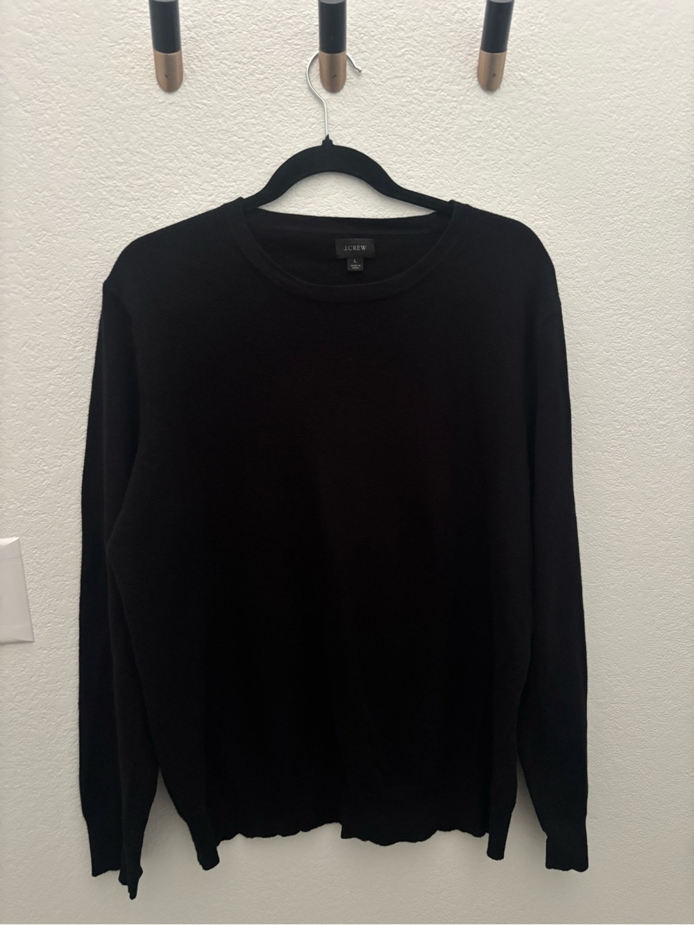 J. Crew Men's Black Crewneck Pullover Sweater